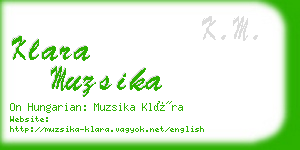 klara muzsika business card